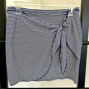 Francesca's Collections Black and White Striped Mini Skirt